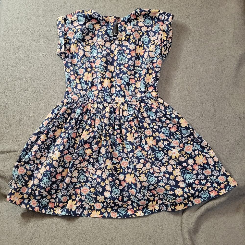 CYNTHIA ROWLEY Dress Baby Girl 18 Months Vintage Pink Blue Cinched Waist Floral - Picture 6 of 12